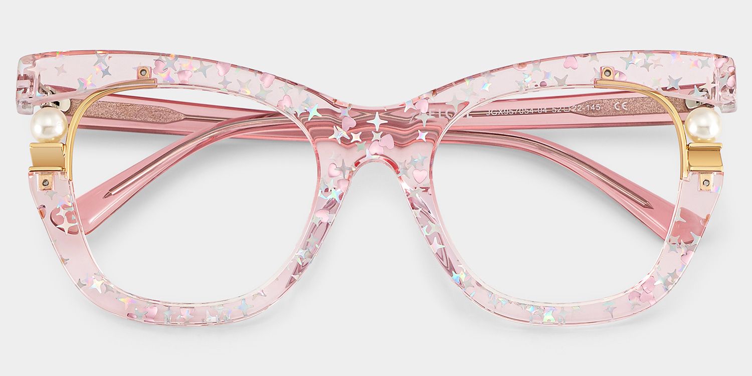Pearl Rosa Cateye Gemischte Materialien Brille3