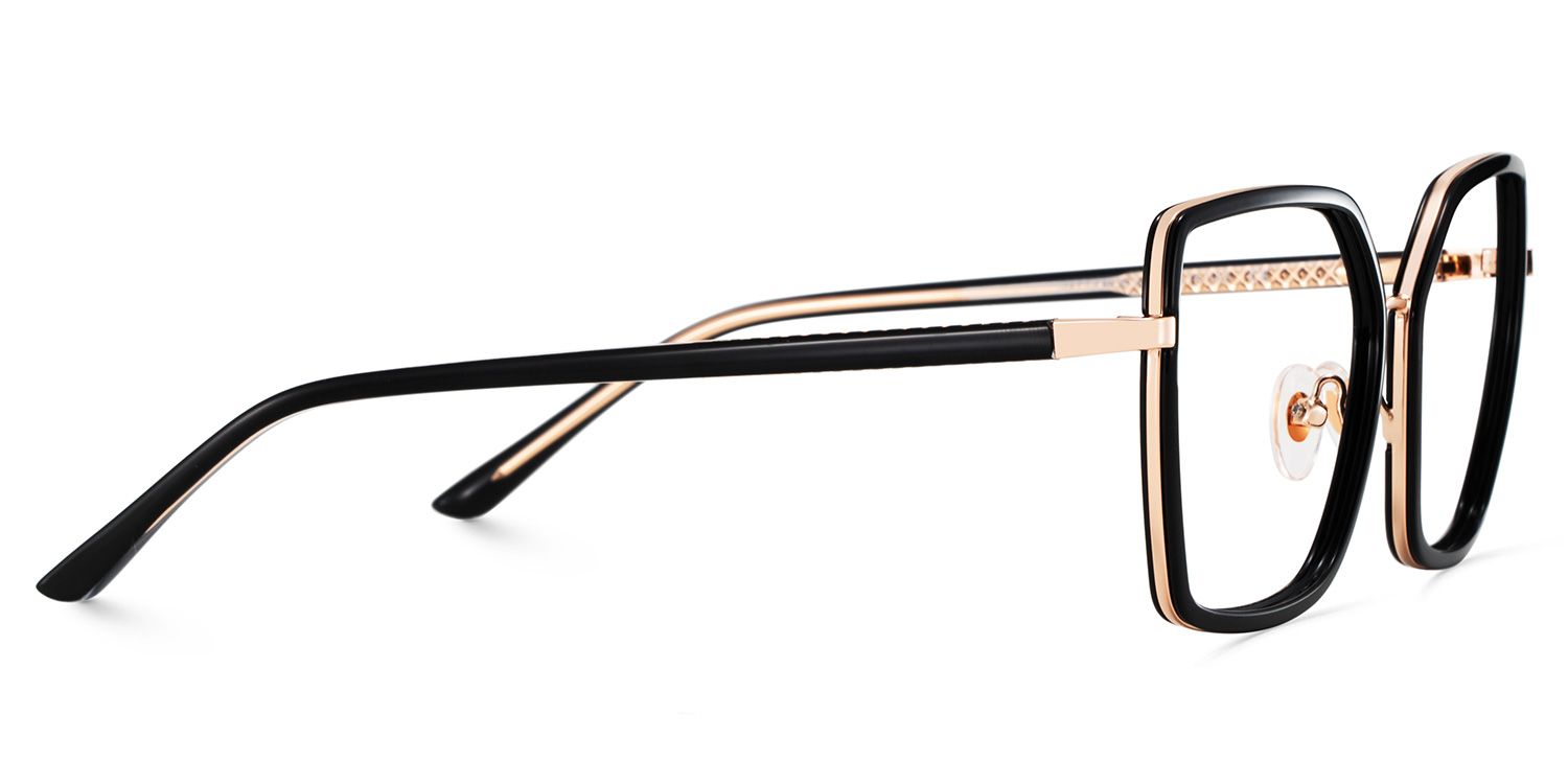 Olicia Schwarz Quadratisch TR90 Brille3