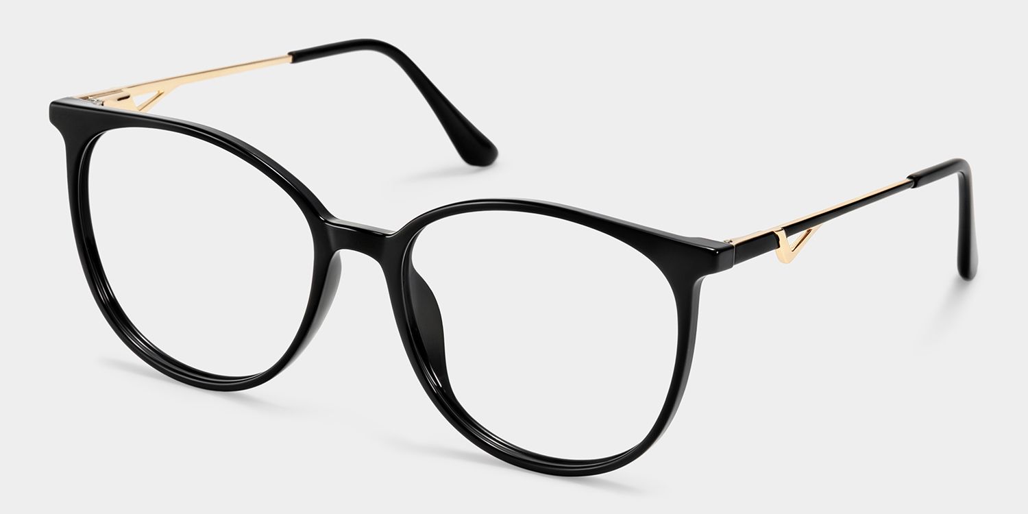 Babbage Schwarz Rund Brille2