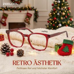 Hailey Rot Quadratisch Brille0