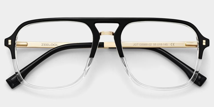 Berkeley Schwarz-Klar Pilot Brille