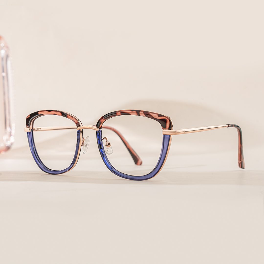 Adriana Blau Rechteckig Brille0