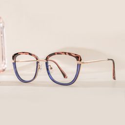 Adriana Blau Rechteckig Brille0