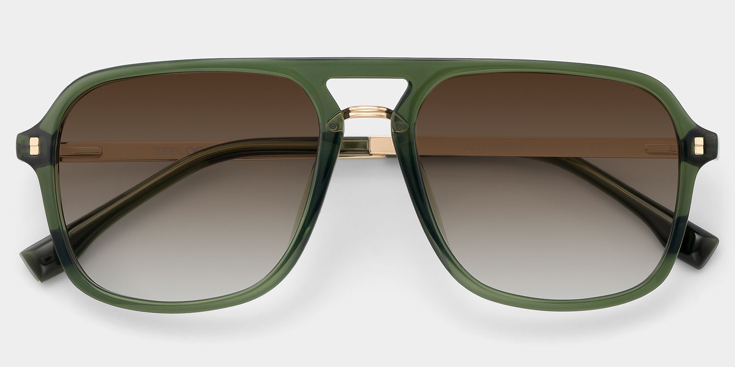 Berkeley Grün Aviator Sonnenbrille, die Dein Gesicht umrahmen | ZEELOOL1