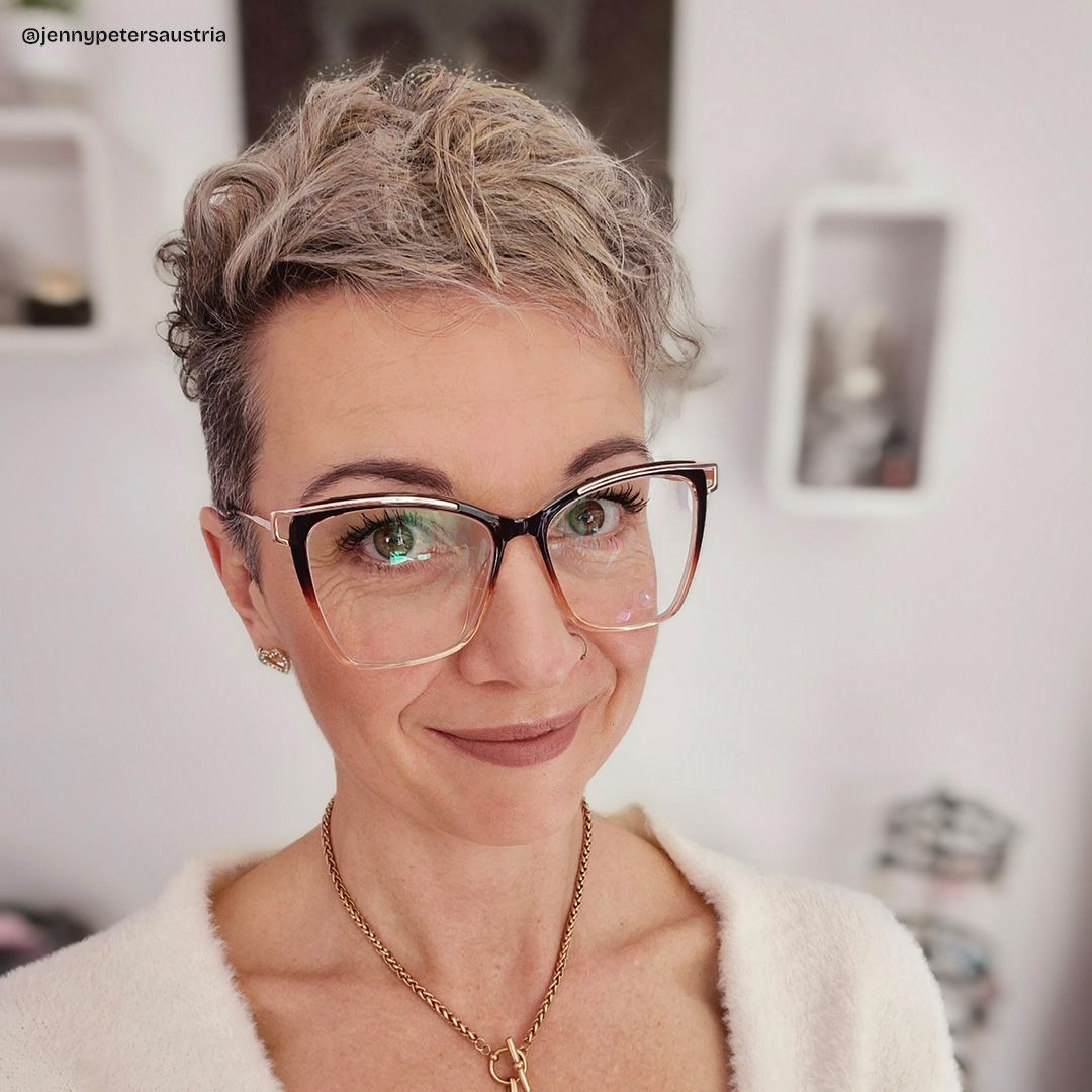 Matia Schwarz-Braun Quadratisch Brille10