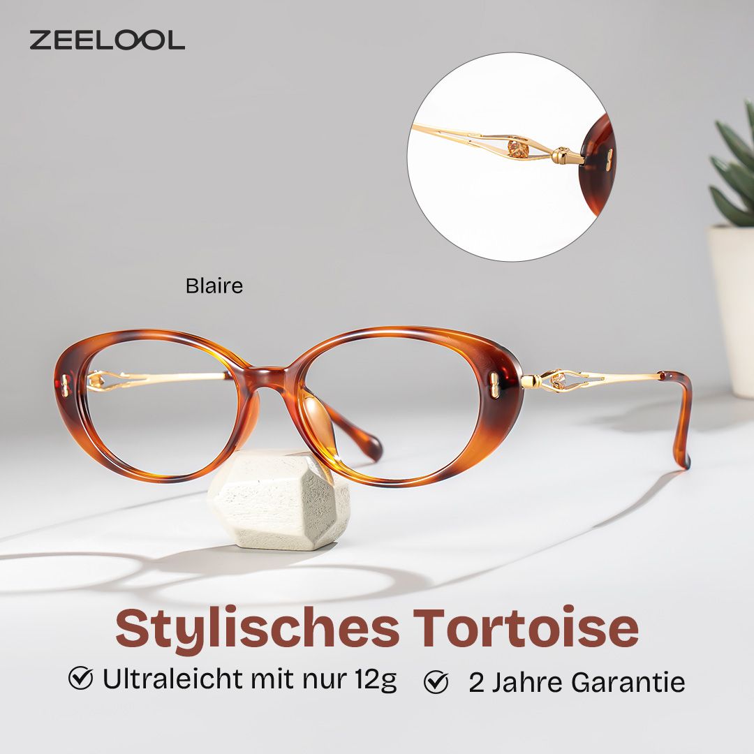 Blaire Tortoise Oval Brille0