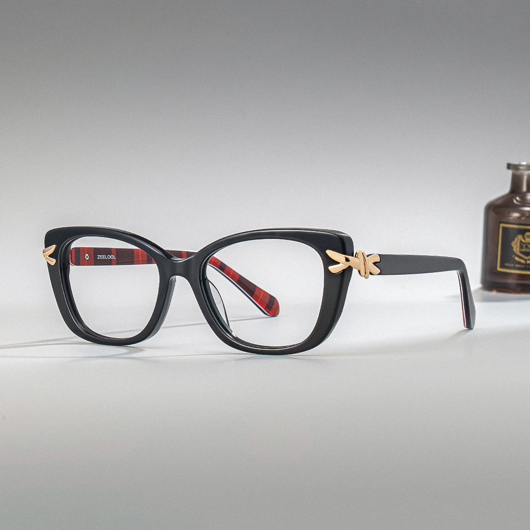Isolde Schwarz Cateye Brille | ZEELOOL1