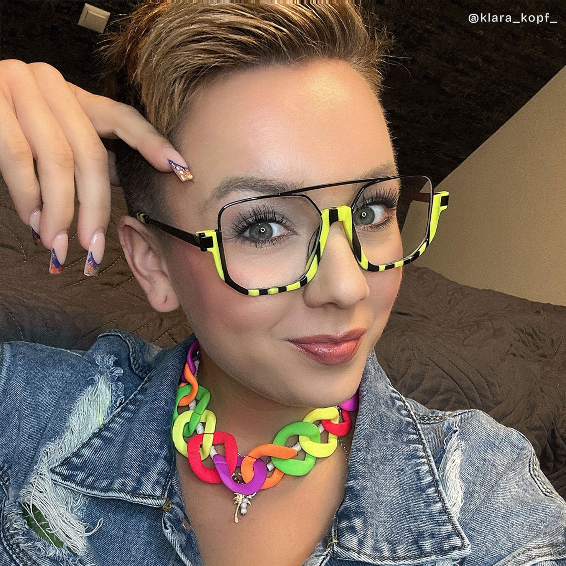 Oromiya Schwarz-Grün Pilot Gemischte-Materialien Brille6