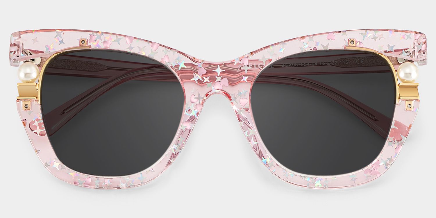 Pearl Cat Eye Style in Rosa Sonnenbrille | ZEELOOL1