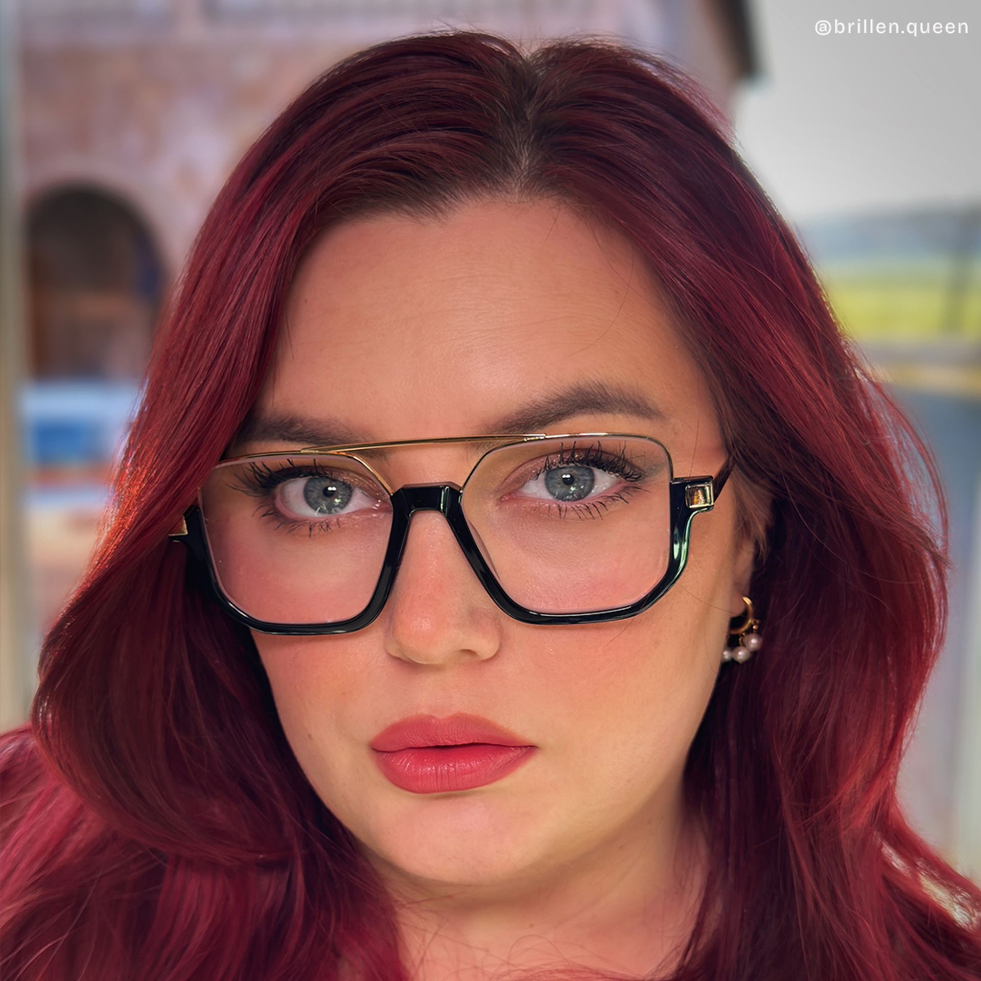 Oromiya Schwarz-Gold Pilot Gemischte-Materialien Brille6