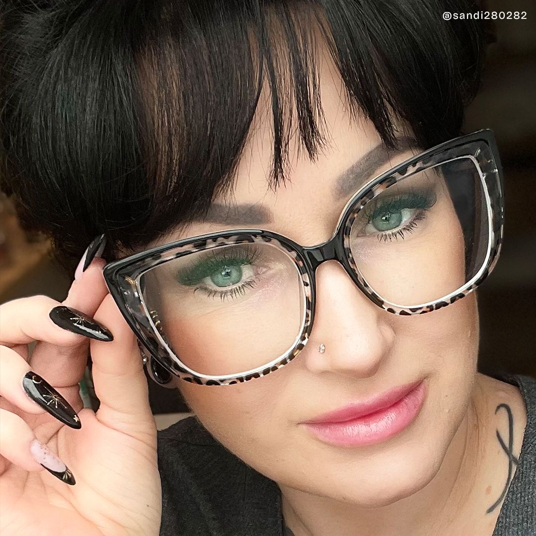 Fenn Schwarz-Tortoise Cateye TR90 Brille12