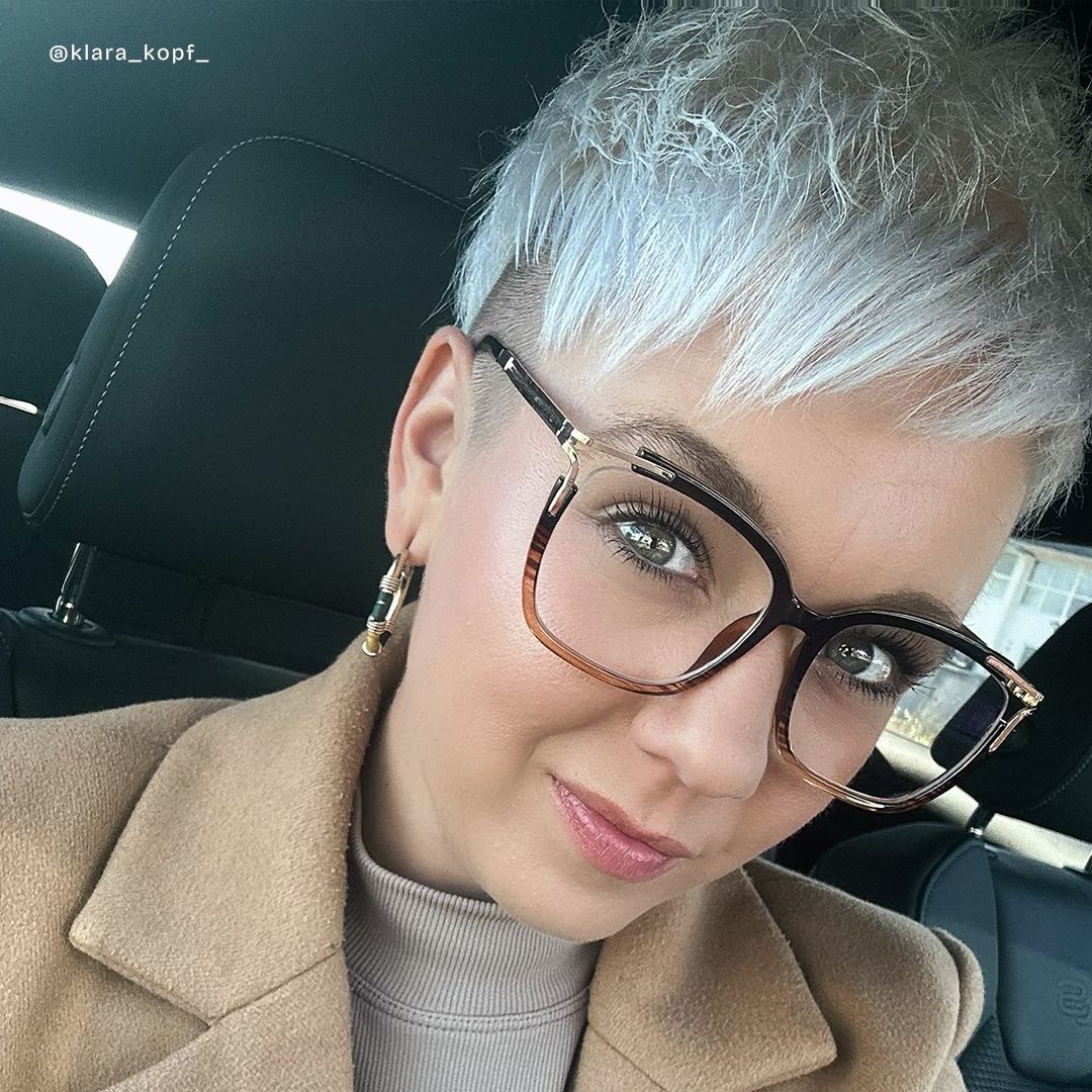 Nuriama Braun Klar Cateye Brille9