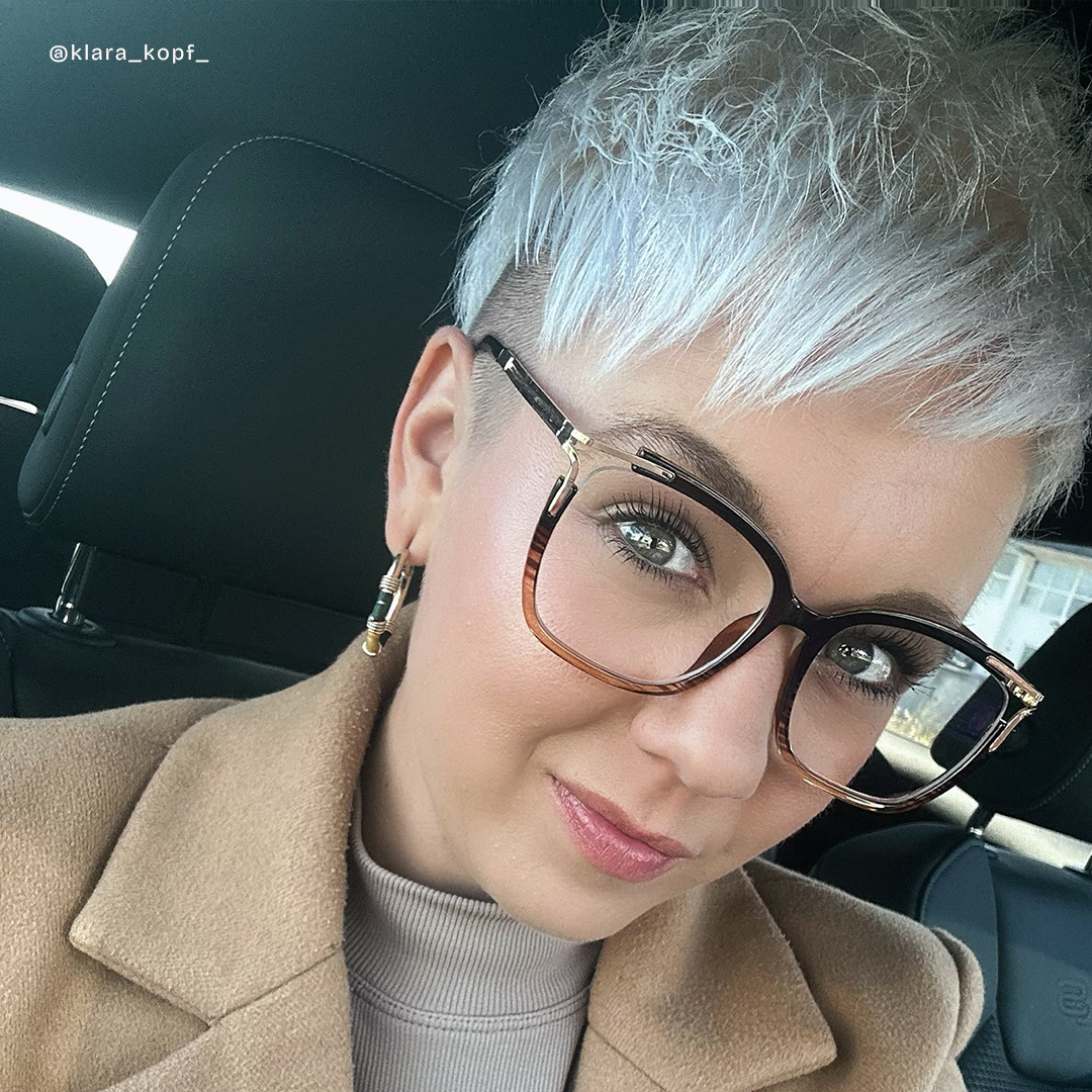 Nuriama Braun Kristall Cateye Brille9