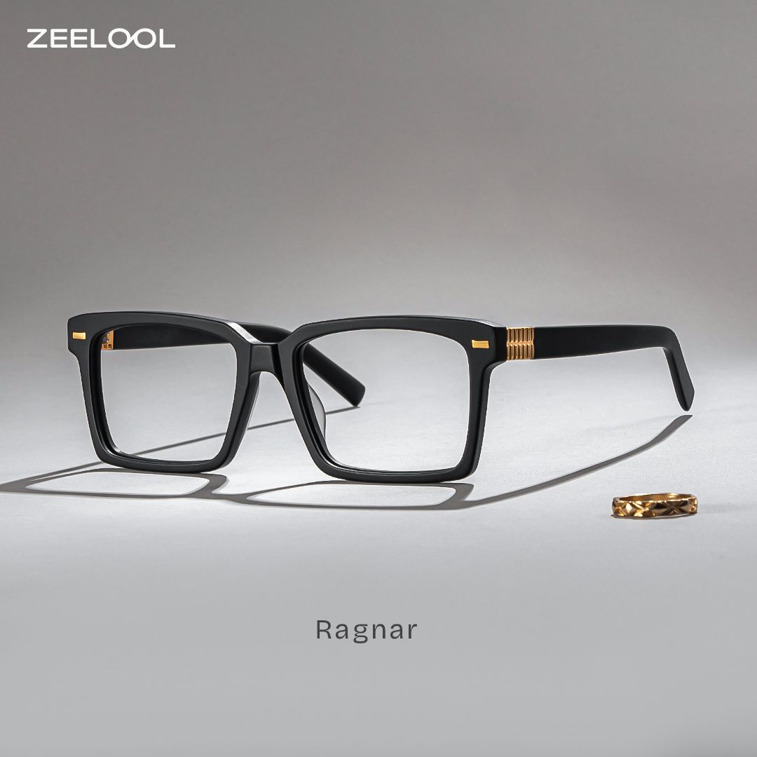Ragnar Schwarz Rechteckig Brille0