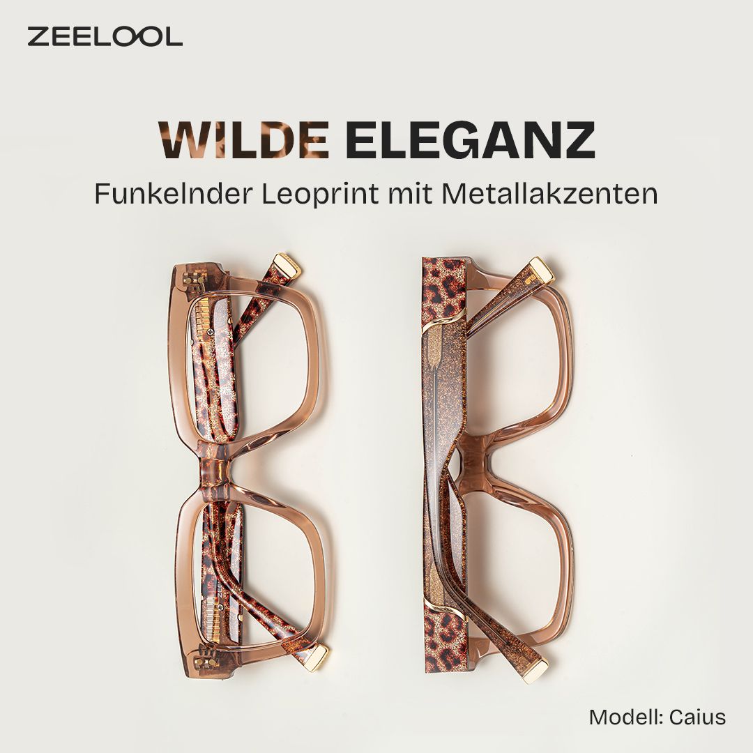 Caius Beige Quadratisch Brille1