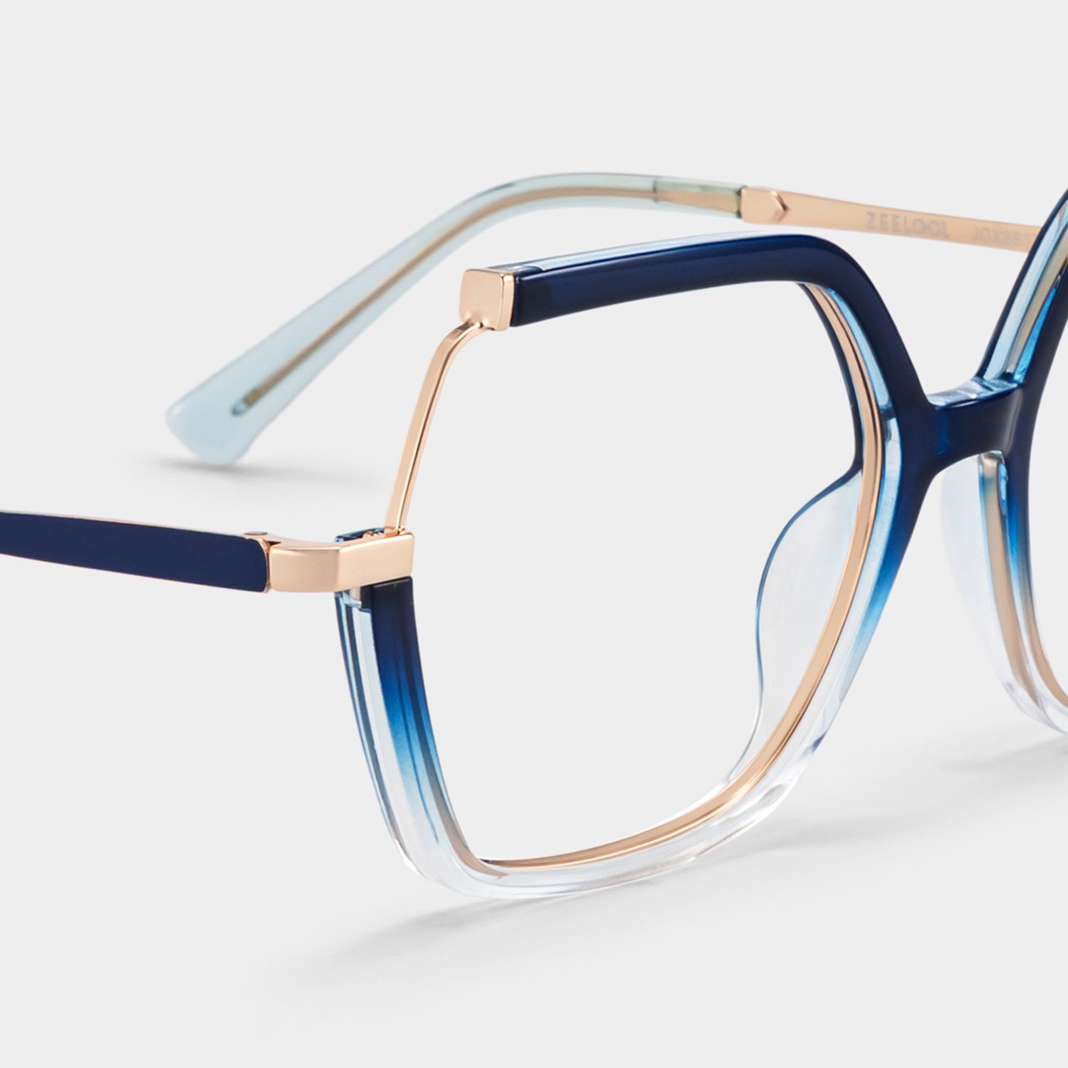 Yulisa Blau Quadratisch Gemischte Materialien Brille6
