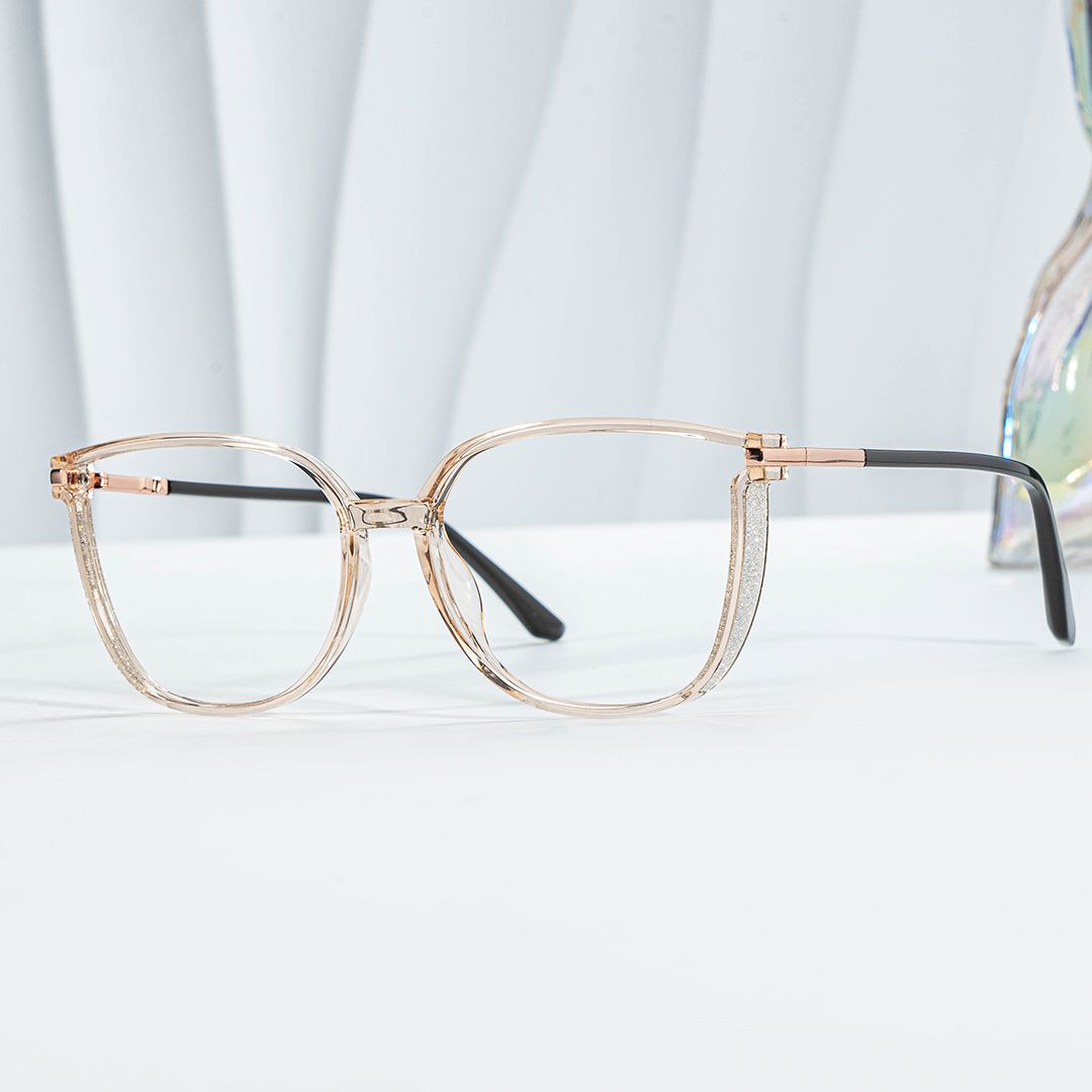 Cora Beige Cateye Brille0