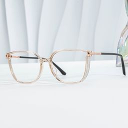 Cora Beige Quadratisch Brille0