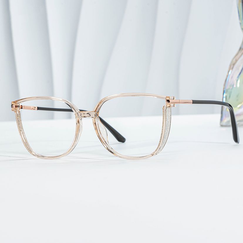 Cora Beige Cateye Brille