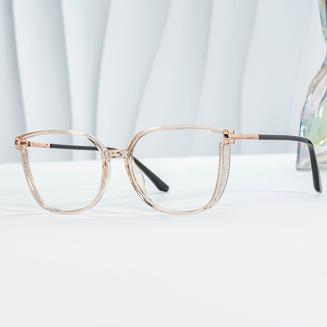 Cora Beige Cateye Brille