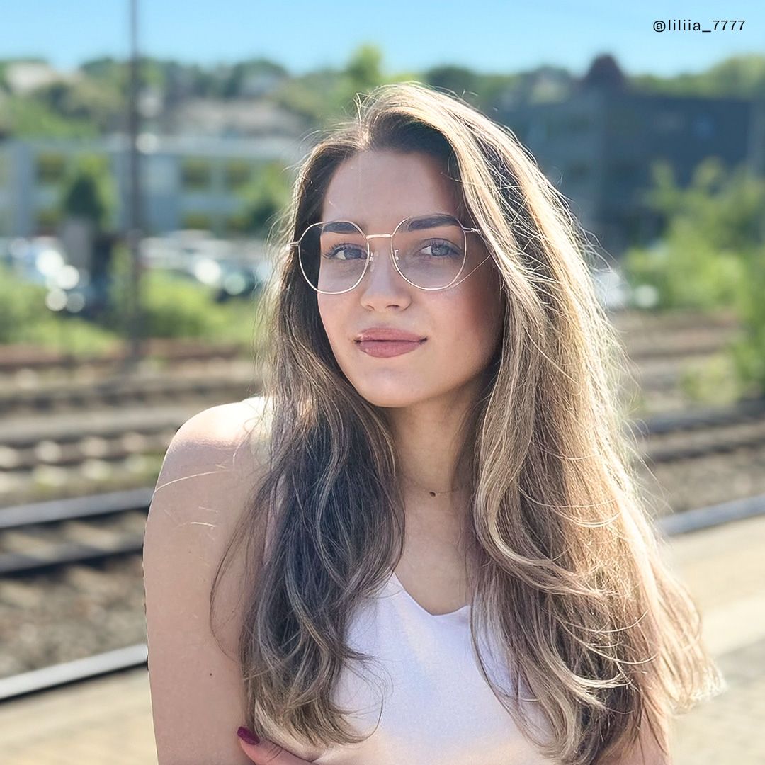 Lilly Rosa-Gold Geometrisch Brille9