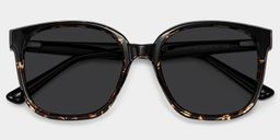 Siner Schwarz-Tortoise Quadratisch Sonnenbrille1