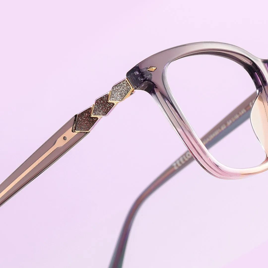 Theo Acetat Zweifarbige Rahmenbrille mit quadratischer Form | Zeelool1