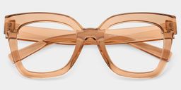 Malcolm Champagne Quadratisch Brille1