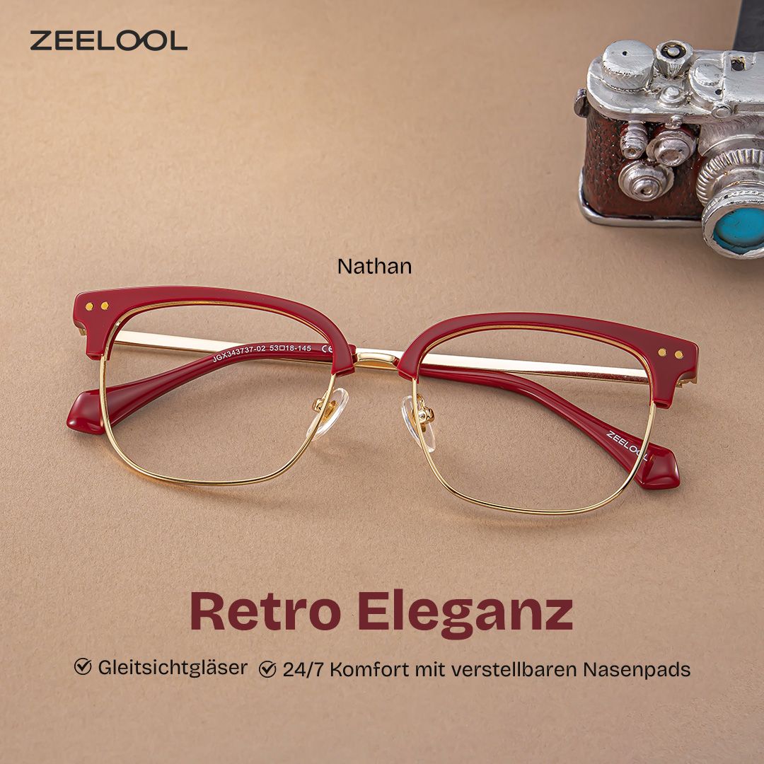 Nathan Rot Browline Brille1