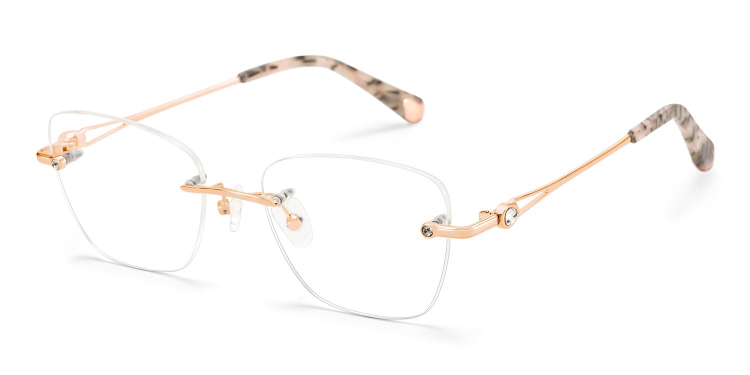 Seth Rosa-Gold Rechteckig Brille2