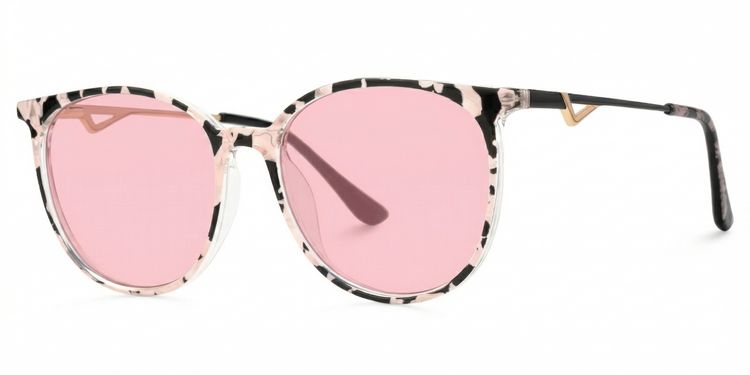 Babbage Blumendruck-Rosa Rund Sonnenbrille