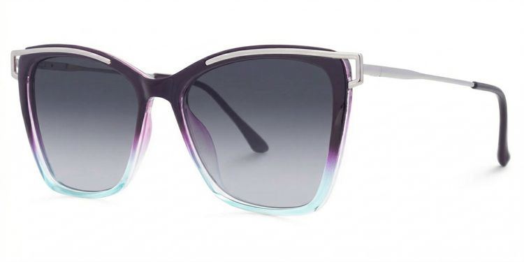 Matia Lila-Blau Quadratisch Sonnenbrille
