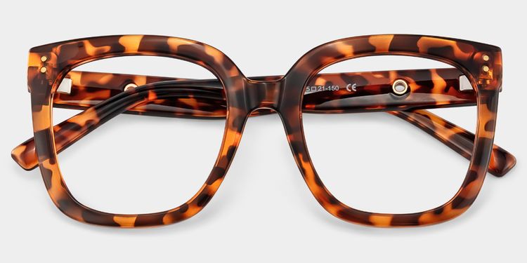 Ebony Tortoise Quadratisch Brille