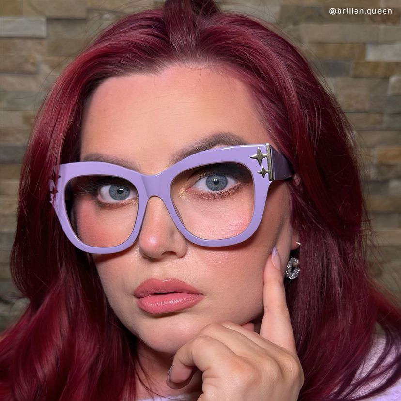 Minfia Lila Quadratisch Brille