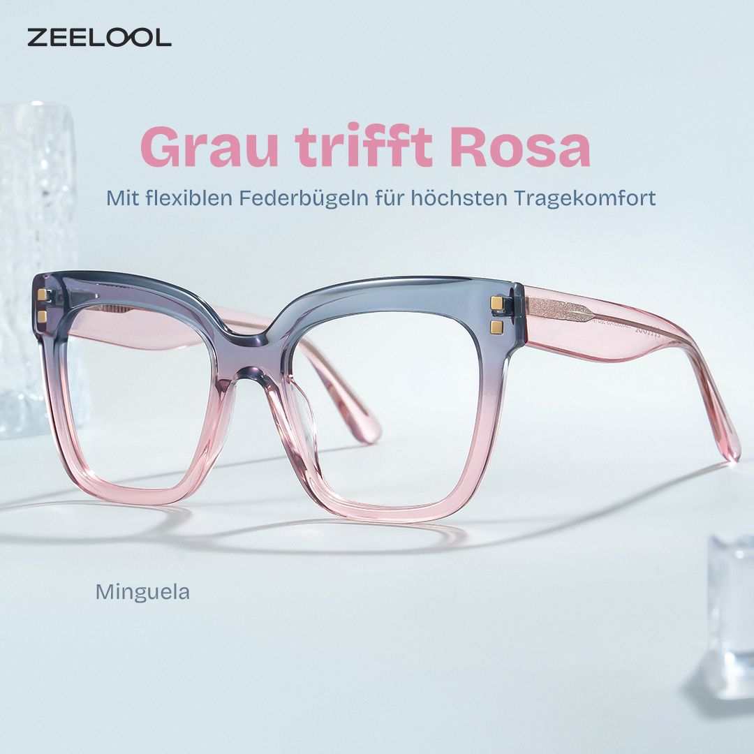 Minguela Grau-Rosa Quadratisch Brille0