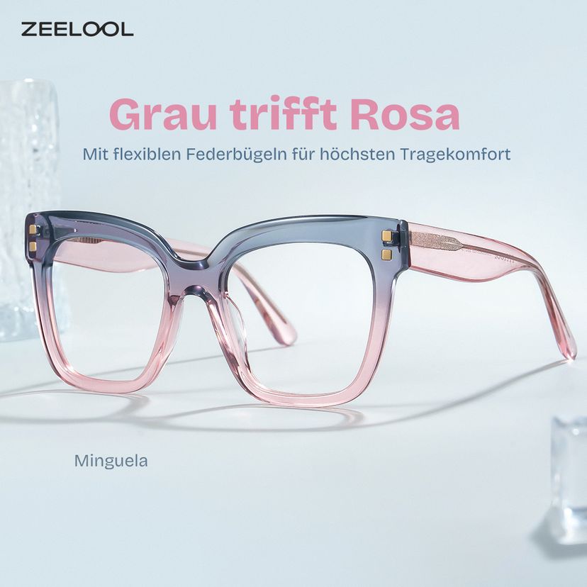 Minguela Grau-Rosa Quadratisch Brille