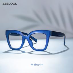 Malcolm Blau Quadratisch Brille1