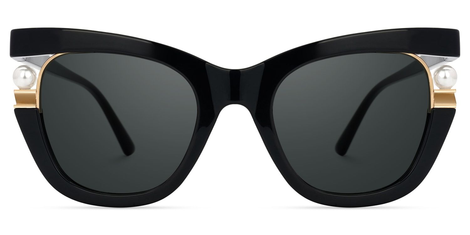 Pearl Cat Eye Schwarz Sonnenbrillen für Damen und Herren | ZEELOOL0