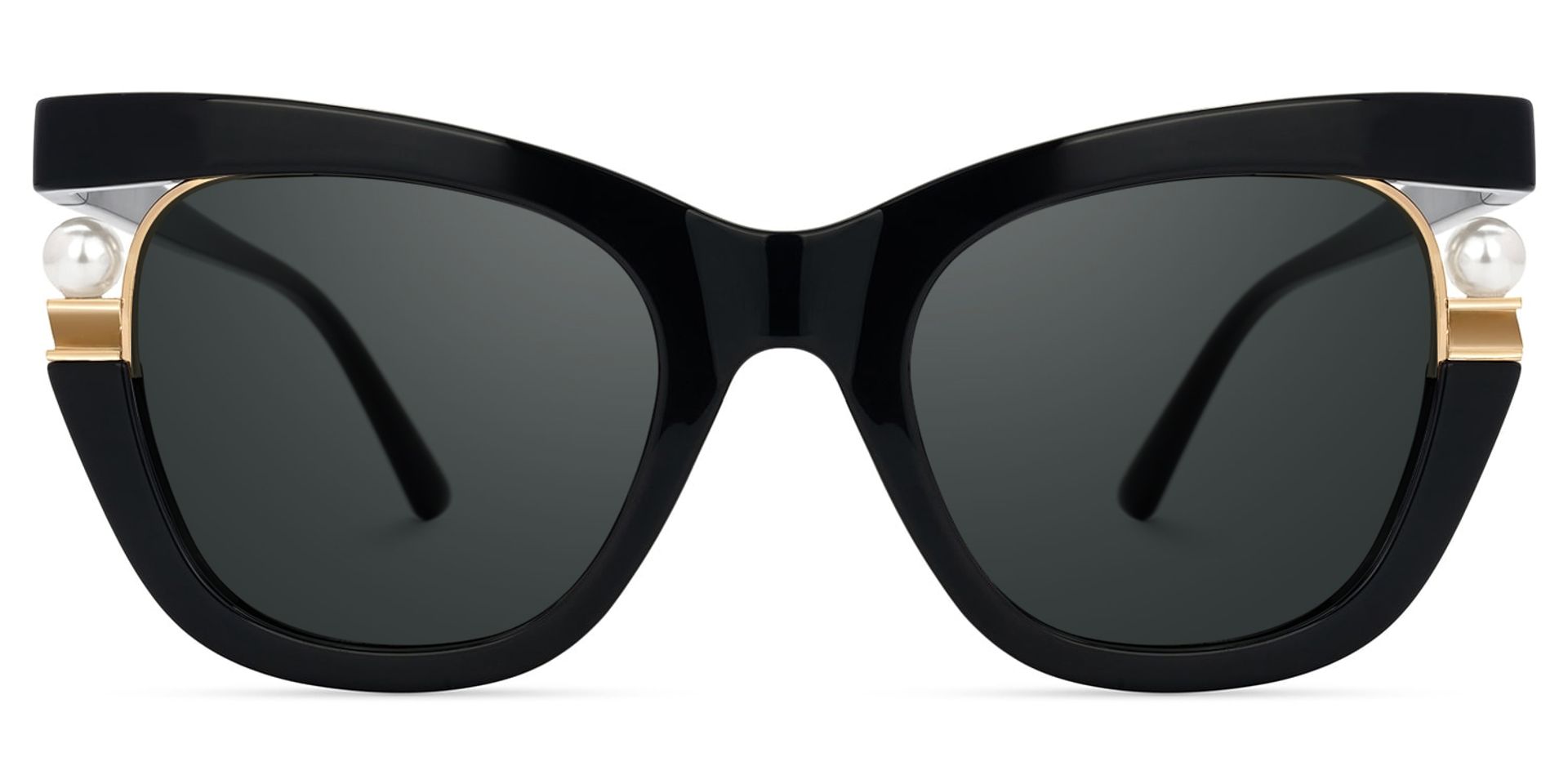 Pearl Schwarz Cateye Gemischte Materialien Brille0