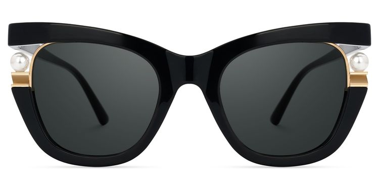 Pearl Schwarz Cateye Sonnenbrille