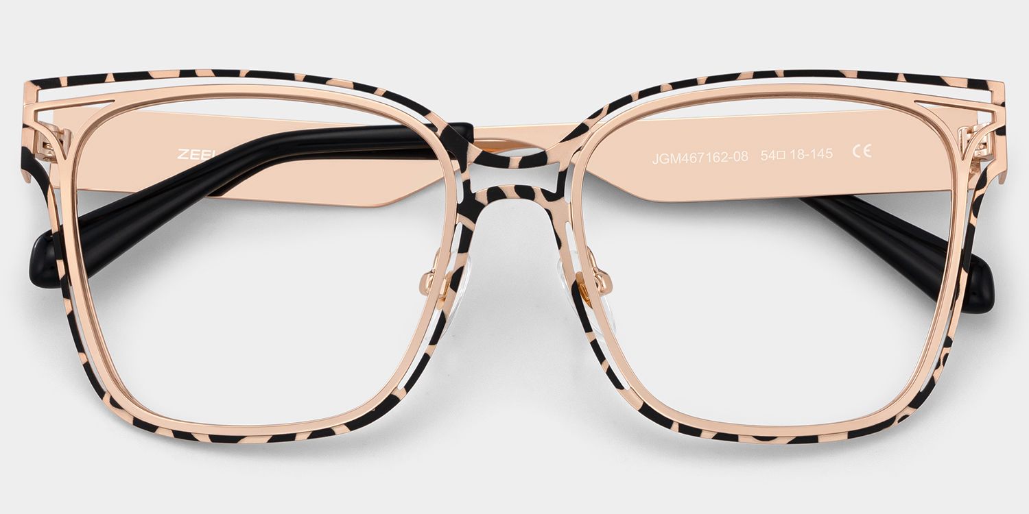 Dacarine Tortoise Quadratisch Metall Brille2