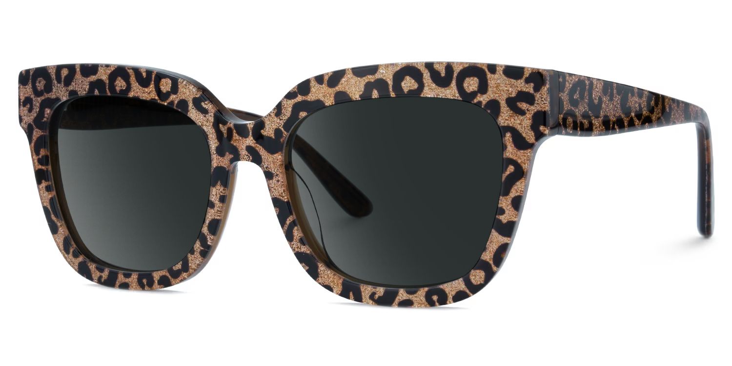 Yaniska Square Braun-Leo Sonnenbrille mit Sehstärke | ZEELOOL1