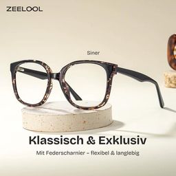 Siner Schwarz-Tortoise Quadratisch Brille0