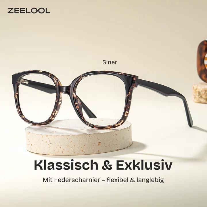 Siner Schwarz-Tortoise Quadratisch Brille