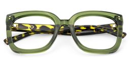Ebony Grün-Tortoise Quadratisch Brille1