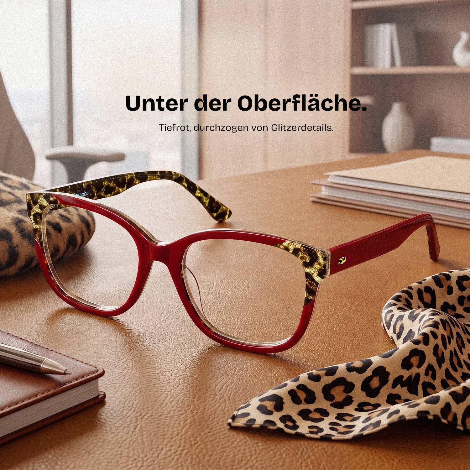 Ivy Rote quadratische Brille | ZEELOOL0