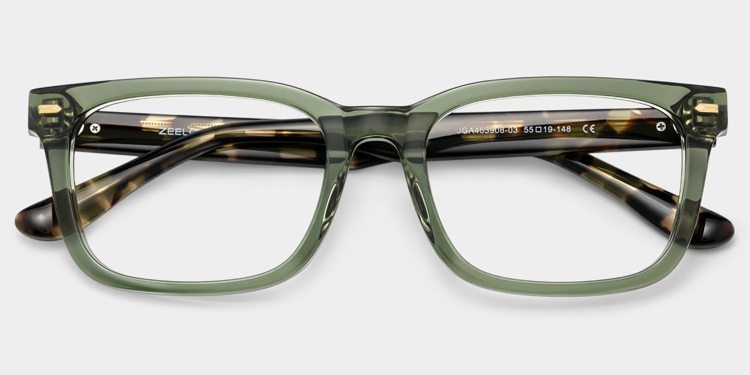 Patrick Grün Rechteckig Brille2