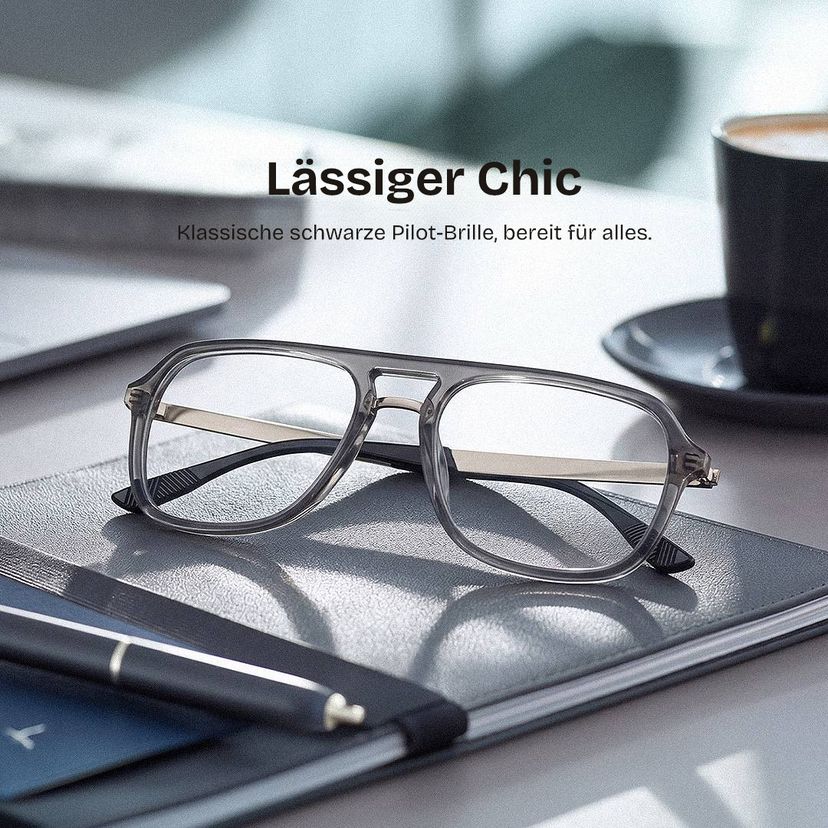 Ryder Schwarz Pilot Brille