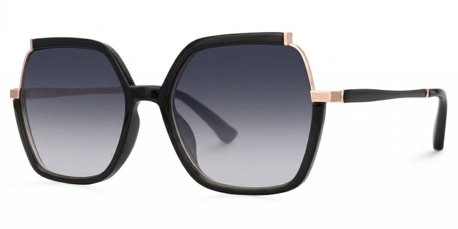 Yulisa Schwarz Quadratisch Brille1