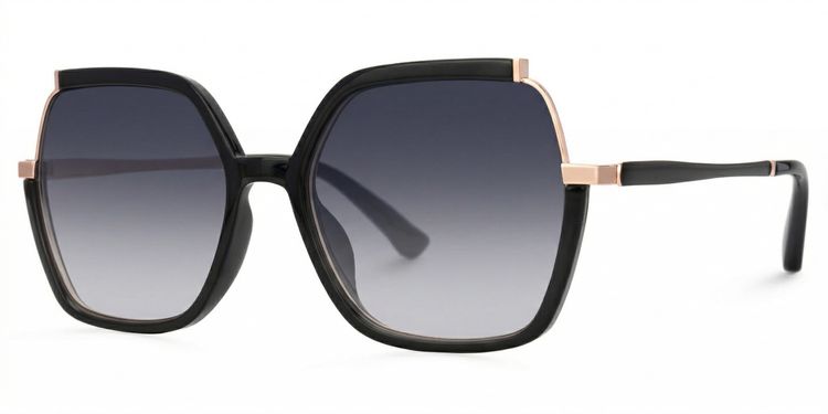 Yulisa Schwarz Quadratisch Sonnenbrille
